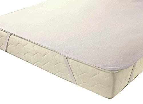 HEIMTEXTIL - Coprimaterasso per incontinenza, con 4 elastici, in jersey bianco, 120 x 200 cm