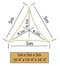Tende a vela Kookaburra - Triangolare 5.0m Arancione Tessuto Impermeabile