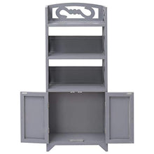 Tidyard Armadietto Bagno con 3 Scomparti e 2 Ante, Mobile da Bagno, Armadio per Bagno Moderno, Ingresso, Cucina e Soggiorno, 46x24x116 cm Grigio
