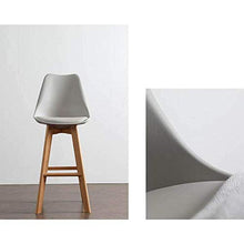 WRJY Sgabello da Bar Sgabello da Bar per Colazione da Cucina, Sedile in plastica ABS e Gambe in Legno con schienali e poggiapiedi 95 (Colore: Bianco)