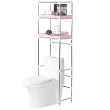 Scaffale per WC con 3 ripiani, in acciaio inox, con 2 ripiani fino a 10 kg, 53 x 28 x 166 cm
