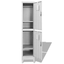 Armadietto guardaroba in metallo con barra appendiabiti, ripiani e specchio, armadio da ufficio con 2 ante 180 x 38 x 45 cm