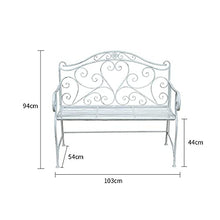 GaoF Sedia da Giardino Doppia da 40,5 Pollici per Esterni, Panca da Giardino, Panca in Metallo, panche da Salotto per terrazza Retro e Vecchio Cortile, Sedia da Veranda Resistente alla ruggine e alle