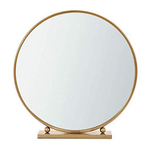 LULUTING Specchio Trucco Specchio for Il Trucco, in Ferro battuto Oro Rotondo Specchio Decorativo, Desktop Mirror Principessa, Studio scrivania Specchio, Appeso a Parete a Specchio.