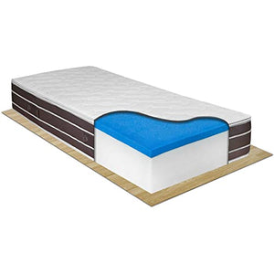 Comprarredo Materasso singolo memory e molle biconiche rinforzate STRONG 80x190 altezza 25 cm, ortopedico fino a 130 kilogrammi di portanza con lato estivo/invernale