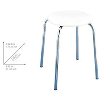 WENKO Sgabello da bagno Livorno - sedile soft, Plastica, 32 x 42.5 x 32 cm, Bianco