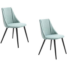 Set di 2 sedie per sala da pranzo, sedie da scrivania, sedie in metallo, seduta in tessuto, colore: verde