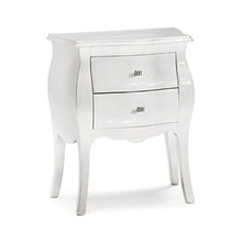 InHouse srls Comodini, Arte povera, in Legno massello e MDF con rifinitura in Laccato Bianco Lucido - Mis. 49 x 29 x 61