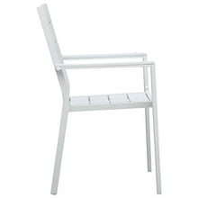 FAMIROSA Sedie da Giardino 4 pz Bianche in HDPE Aspetto Legno