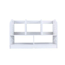 CHHD Scaffale per Libri da scrivania, 2 Livelli freestanding scrivania Decorata da scrivania Organizer scaffale scaffale Bianco scaffale in Legno Fai da Te Libro per CD stazionario Cont