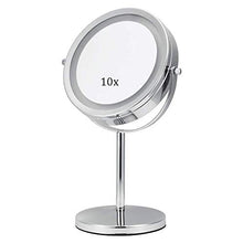 FGDSA Specchio per Il Trucco Compatto Illuminato, Specchio per Il Trucco A LED 10X, Specchio per Il Trucco con Luce Ad Anello, Specchi per Il Trucco A LED 360 °; Rotante