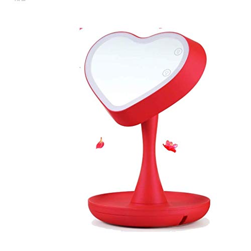 Specchio per Il Trucco, Specchi per Il Trucco da Bagno Specchi da Tavolo Anself LED Touch Screen Oscuramento Rotazione Luminosità Regolabile con Vassoio Portaoggetti Specchio Cosmetico di Bellezza