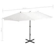 Festnight Ombrellone Parasole Doppio da Giardino con Palo in Alluminio,Ombrellone Parasole Doppio da Esterno con Palo in Alluminio,Ombrellone Parasole Doppio da Piscina e Spiaggia 460x270 cm