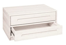 BioKinder Lina Credenza Cassettiera Letto con 2 cassettiere in Legno massello di Pino 80 x 55 x 40 cm Bianco smaltato, cassettiere Grigio smaltato