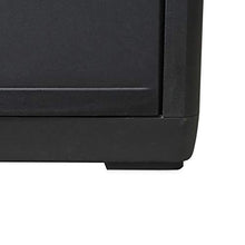Armadietto basso da giardino, armadio da esterno con 3 ante e 2 ripiani regolabili, armadio in plastica, 97 x 38 x 87 cm, nero