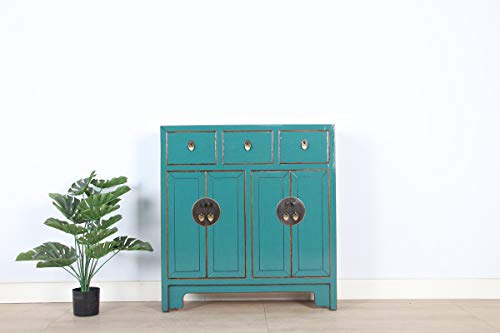 Yajutang cassettiera cinese 25 cm profondità orientale/asiatico stile turchese
