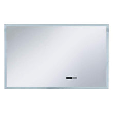 Tidyard Specchio da Parete Rettangolare a LED per Bagno con Sensore Tattile e Orologio 100x60cm,Specchio a Muro Bagno,Specchio da Bagno,Specchio Bagno Parete,Specchio da Parete con Luce LED