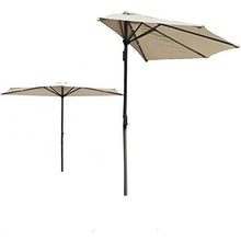 Ombrellone Mezzaluna a parete salvaspazio tondo Ø 270x254H cm in alluminio colore ecrù