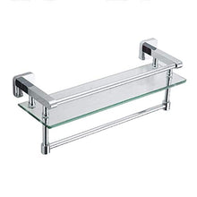 JSONA Mensola in Vetro monostrato per Bagno, toeletta con portasciugamani Bagno Portaoggetti in Rame per Articoli Vari Porta Asciugamani a Parete (Dimensioni: 58 cm)