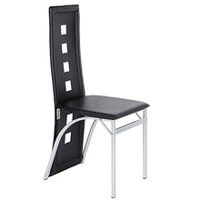 YJIIJY Set di 4 Sedie da Pranzo, Sedie con Schienale Alto, Sedie da Cucina, Pelle PU, Seduta Imbottita, per Casa e Cucina Ufficio Soggiorno (Nero, 4)