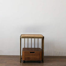 Tavolino Comodini Camera Comodino Retro Rattan Ferro Battuto Piccolo Appartamento Legno Di Colore Antico Semplice Singolo Armadietto Laterale