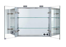 Generisch Neptun, armadietto a specchio in alluminio con illuminazione a LED, per lo specchio posteriore, 800 x 700 x 155 mm