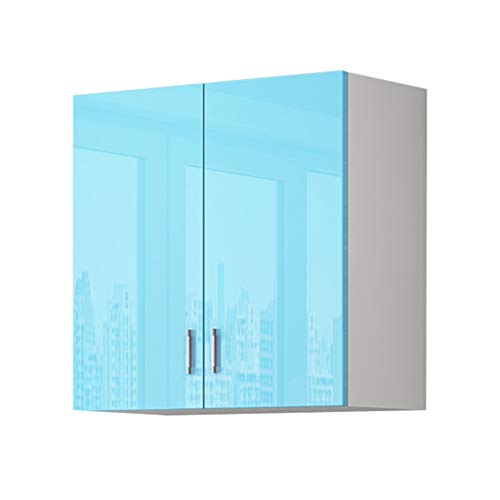 Mobiletti e armadietti Pensile Balcone Armadio A Muro Soggiorno Camera da Letto Portaoggetti Armadio Posate da Cucina (Color : Blue, Size : 60 * 30 * 80cm)