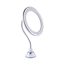 Fyftwh Specchio per Il Trucco Ingrandimento 10x di Trucco dello Specchio Pieghevole Regolabile ingrandimento Specchio da Toilette Solide Ventose con Luce Naturale LED