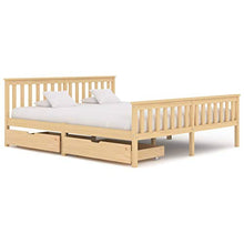 Lasamot Struttura Letto in Legno massello di Pino per Adulti, Bambini, Struttura Letto con 2 cassetti, Dimensioni Materasso Adatte 180x200 cm (Senza Materasso), Legna Leggera