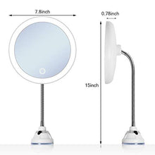 Specchio per Il Trucco, Ingrandimento 5X con Ingrandimento del Bagno A Collo di Cigno Flessibile E Leggero Specchio per Il Trucco Illuminato A LED con Forte Ventosa