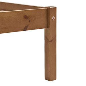 BIGTO - Struttura letto con 2 cassetti in legno di pino massello, mobili per camera da letto, 100 x 200 cm, colore: Marrone miele
