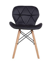 Luckeu - Set di 4 sedie da pranzo in pelle, stile retrò, con gambe in legno, comode sedie per soggiorno, sala da pranzo, camera da letto, cucina, salotto, ristoranti, casa