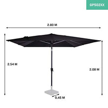 VONROC Ombrellone Rosolina 280x280cm. Parasole inclinabile. Tessuto UPF 50+. Antracite/Nero