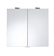 Generisch Saturn Como - Armadietto a specchio in alluminio, con pannello posteriore in vetro bianco, 800 x 700 x 155 mm