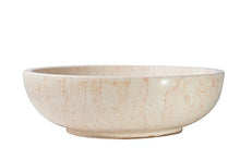 Yuchengstone - Lavabo grande in marmo pregiato, colore: beige chiaro con venature in colore rosa, pezzo unico, diametro 42,5 x 12,9 cm, peso: circa 12 kg