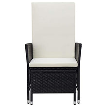 SKM Set Divani da Giardino 3 pz con Cuscini in Polyrattan Nero (30kg)