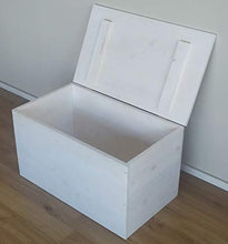 TOTAL WOOD 2012 Cassapanca Baule Contenitore in Legno 70x40x40cm Color Bianco decapato
