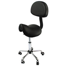 Lowander Sella con schienale – Sgabello da parrucchiere / sedia da ufficio – Sgabello ergonomico – nero