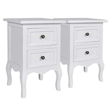 Wakects - Tavolino da comodino con 2 cassetti, in MDF, stile elegante e robusto, per camera da letto, 34,5 x 30 x 49 cm, 2 pezzi
