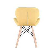 GroBKau - Set di 4 sedie imbottite in tessuto, stile moderno, per soggiorno, sala da pranzo, cucina Giallo