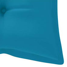 vidaXL - Altalena in legno di teak, con cuscino, altalena da giardino, terrazzo, esterno, 120 cm, colore: Blu chiaro