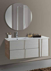 Set Mobile Lavabo Specchio LED Arredo Bagno Moderno Philadelphia105 CERAMICHEMIRANDA-Bianco Palis.