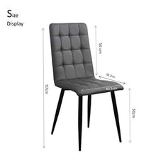 Sedie da pranzo con Schienale, sedie da cucina, Moderne sedia da soggiorno in pelle, stile scandinavo,Sedie per ufficio grigio