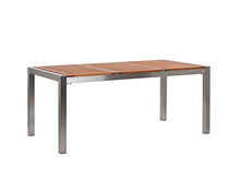Beliani Set Giardino Tavolo Piano Legno di Eucalipto 6 Sedie Bianche 180 x 90 cm GROSSETO