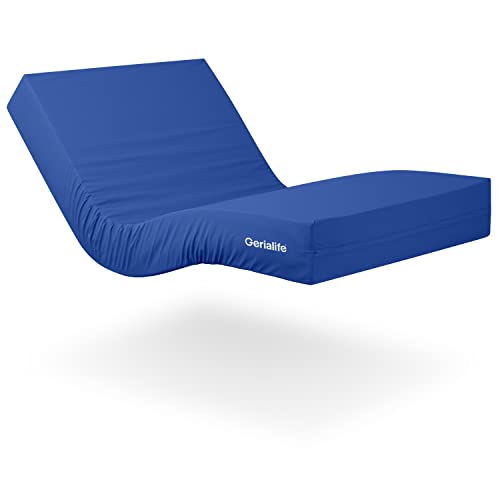 Gerialife® Materasso geriatrico per ospedale articolato | 6 cm Viscoelastico | Copertura sanitaria impermeabile (80x190)