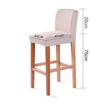 LXYPLM Sgabello Sedie Bar Barstools Contro Il Tempo Libero in Legno Bar Sedie Sedile, Kitchen Cafe Bar semplici Biancheria di Alta Sgabelli con Schienale Arredo Bar Cucina (Color : Brown)