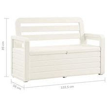 Qnotici Panca portaoggetti da Giardino in plastica, Pratica Panca portaoggetti per Interni ed Esterni in Stile Moderno 132,5 x 58 x 89 cm (Larghezza x profondità x Altezza) -Bianco