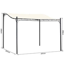 Outsunny Gazebo Pergola 3x3m da Esterno, Giardino o Terrazzo con Tenda Crema