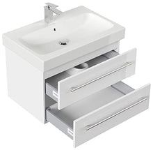emotion Lavabo con mobiletto, Legno, Bianco Lucido, 75, 2 unità