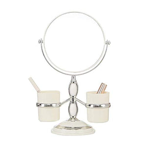 ADSE Specchio per Il Trucco Specchio per Il Trucco da Tavolo Double Face EuropeanStyle Desktop con Specchio di archiviazione Specchio per Specchio Portatile Princess Beauty (Rotondo)